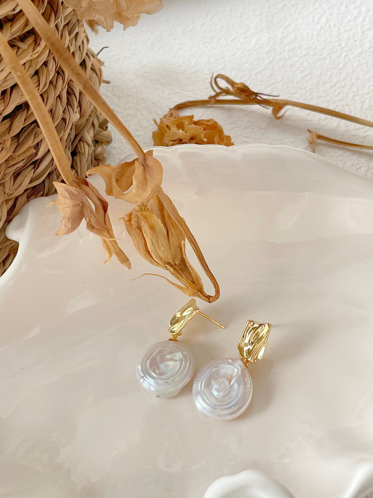 Roman Holiday Baroque Pearl Earrings