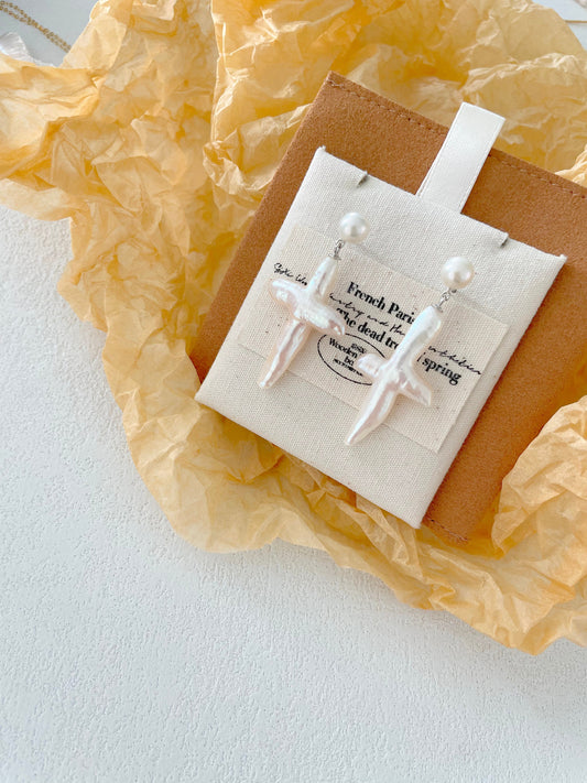Pearl & Blessings Cross Earrings
