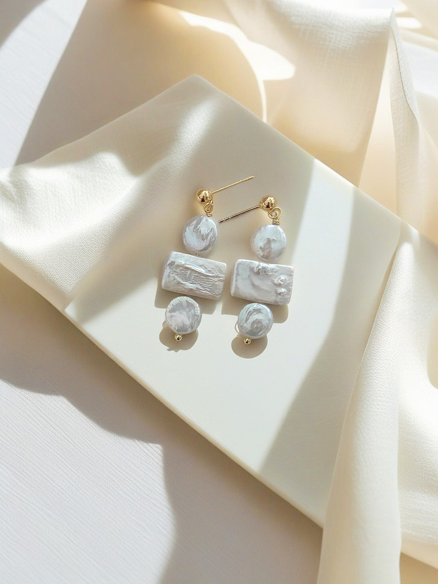 Timeless Nugget Baroque Pearl Earrings