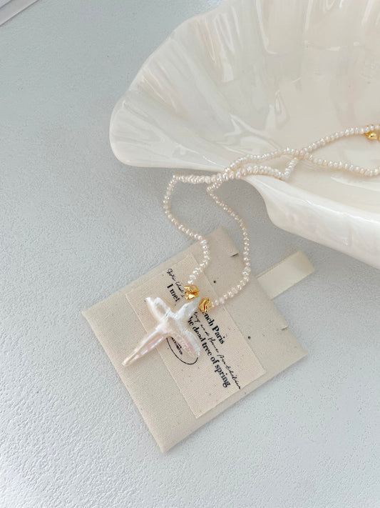 Pearl & Blessings Cross Necklace